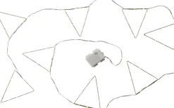 Star Trading Penny Batteridriven Ljusslinga Vimplar 2,4m Silver IP44* Batteri Julpynt Utomhus|Batterislingor Utomhus