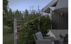 Star Trading Penny Batteridriven Ljusslinga Vimplar 2,4m Silver IP44* Batteri Julpynt Utomhus|Batterislingor Utomhus