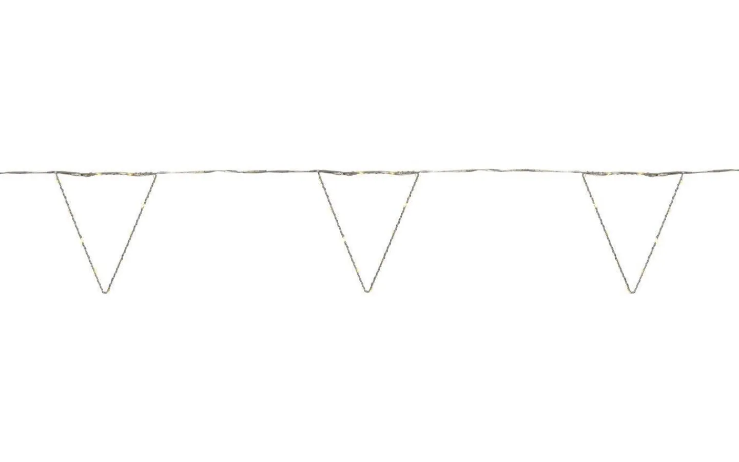 Star Trading Penny Batteridriven Ljusslinga Vimplar 2,4m Silver IP44* Batteri Julpynt Utomhus|Batterislingor Utomhus