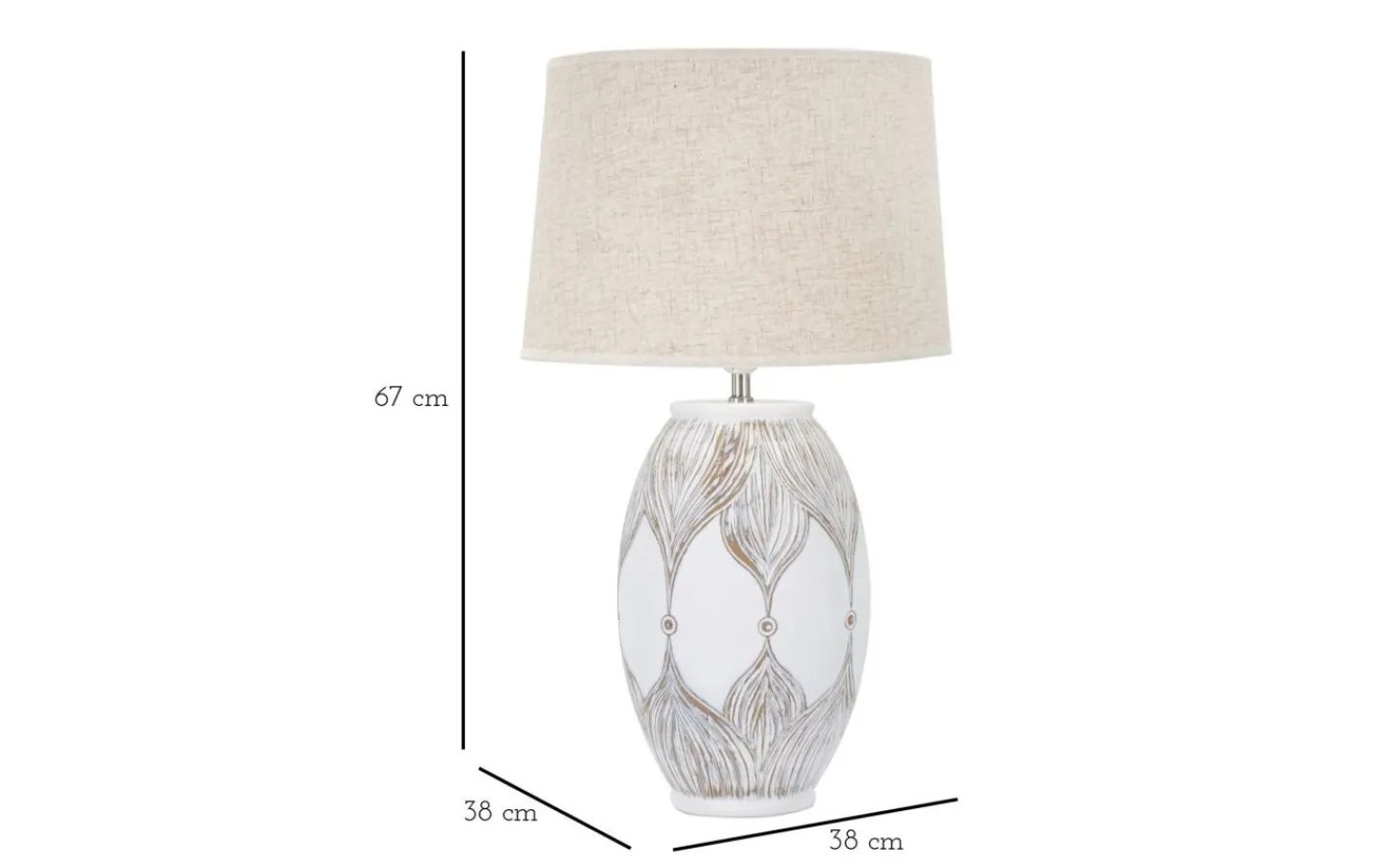 Bordslampor<Mauro Ferretti Perfect Bordslampa 67cm Vit/Beige