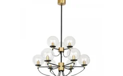 Hallbergs Perla 9 Taklampa 95cm Mässing* Kök & Matplats|Stora Taklampor Ø70-150 Cm