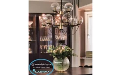 Hallbergs Perla 9 Taklampa 95cm Mässing* Kök & Matplats|Stora Taklampor Ø70-150 Cm