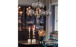 Hallbergs Perla 9 Taklampa 95cm Mässing* Kök & Matplats|Stora Taklampor Ø70-150 Cm