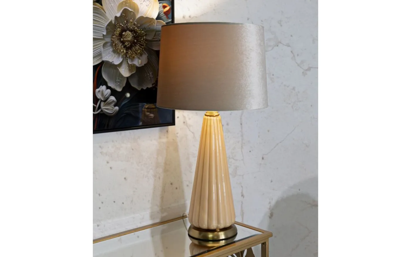 Perly Bordslampa 68,5cm Beige/Grå