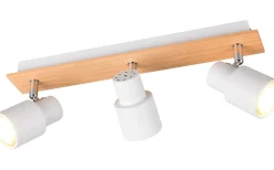 Avlånga Takspotlights|Takspot Med 3 Lampor<Reality Pierre Spotlight 3-delad matt vit/trä