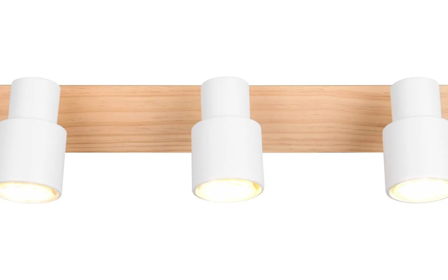 Avlånga Takspotlights|Takspot Med 3 Lampor<Reality Pierre Spotlight 3-delad matt vit/trä