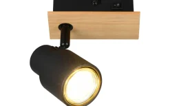 Pierre Spotlight matt svart/trä