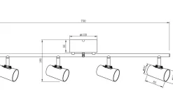 Aneta Pilot Takspotlight 75cm 4L Vit* Hall & Trappa|Avlånga Takspotlights