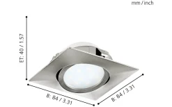 230V Led Spotlights<Eglo Pineda Spotlight LED 3000K 4,9W Nickel