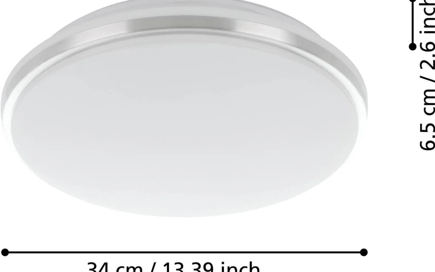 Badrumslampor Tak<Eglo Pinetto Plafond 34cm LED 4000K 15,6W Vit/Krom IP44