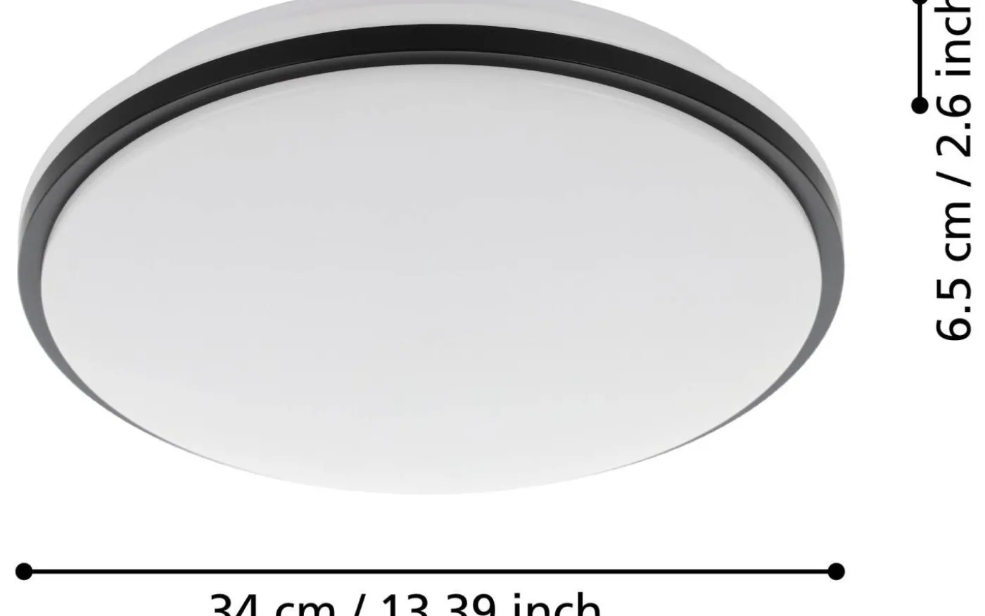 Pinetto Plafond 34cm LED 4000K 15,6W Vit/Svart IP44