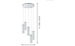 Stora Taklampor Ø50-69 Cm<Eglo Pinto Taklampa 50cm Krom