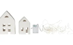 Julbyar Och Figurer|Batteri Julpynt Inomhus<Star Trading Plain Batteridriven Inomhusdekoration 2 hus Vit