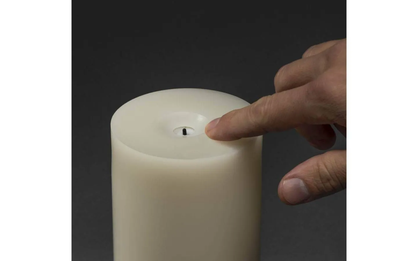 Blockljus Inomhus|Blockljus Inomhus<Konstsmide Plain Batteridrivet Blockljus 22cm Gräddvit