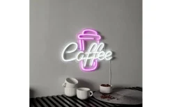 Inomhusdekorationer 230V<Star Trading Plexy Neonskylt Coffee 40cm Rosa/Vit