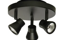 Aneta Pluto Takspotlight 20cm LED 3x5W 3000K Svart* Runda Takspotlights|Takspot Med 3 Lampor