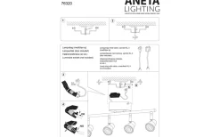Pluto Takspotlight 60cm LED 4x5W 3000K Svart