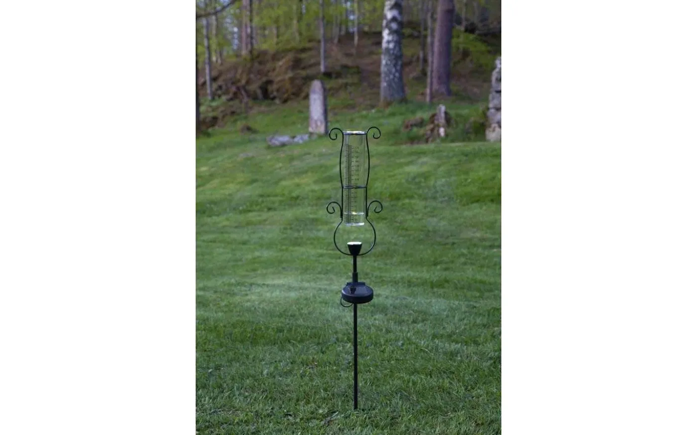 Pluvio Solcellslampa Regnmätare 65cm Svart