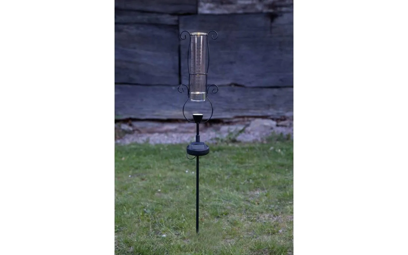 Pluvio Solcellslampa Regnmätare 65cm Svart