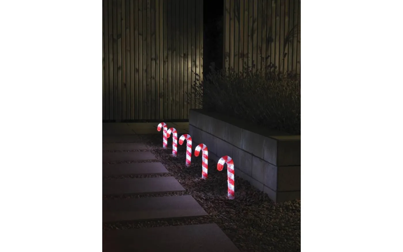 Polkagrisar Utomhusdekoration 25cm 5-Pack IP44