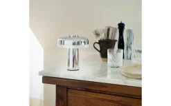 Dyberg Larsen Porter Uppladdningsbar Bordslampa 16,5cm Krom* Uppladdningsbara Lampor Inomhus