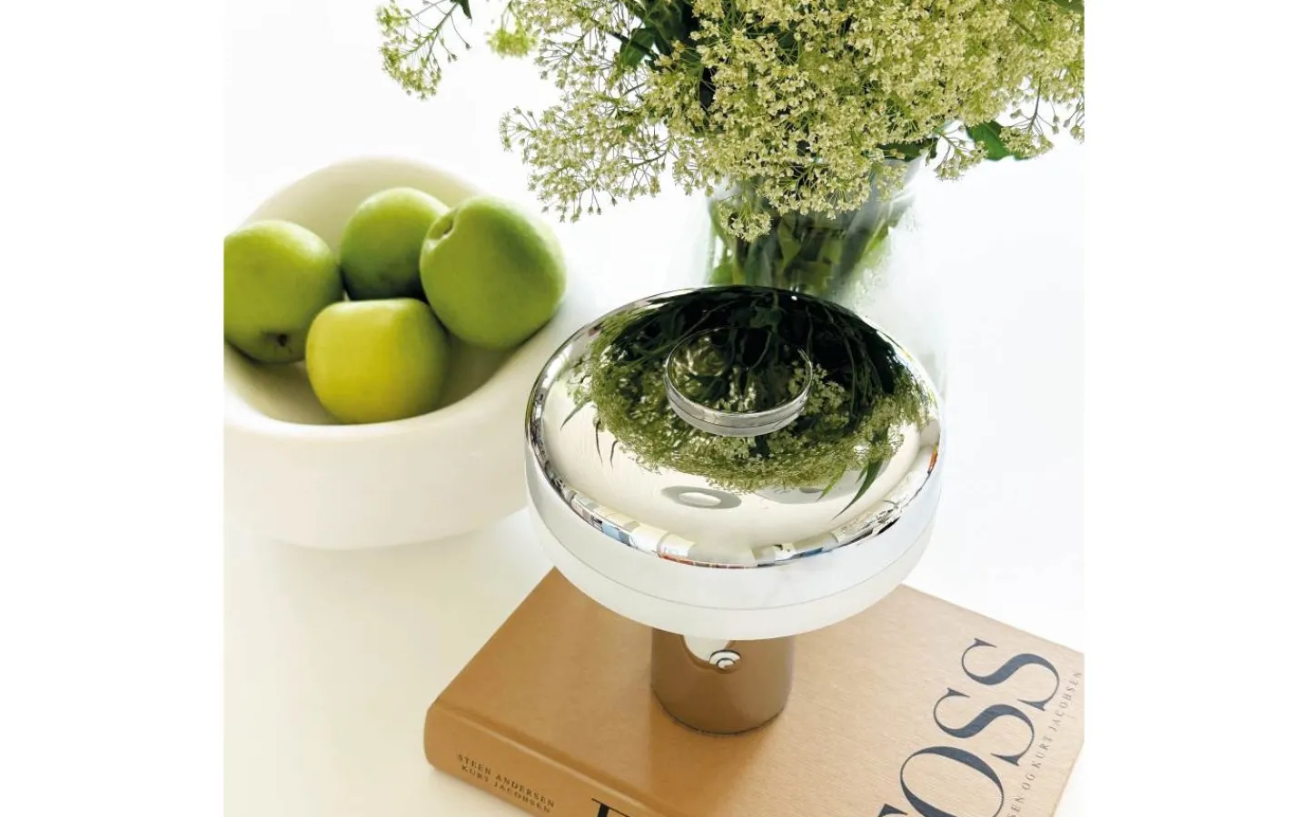 Dyberg Larsen Porter Uppladdningsbar Bordslampa 16,5cm Krom* Uppladdningsbara Lampor Inomhus