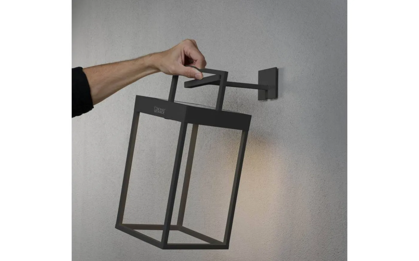 Portofino Ljuslykta Solcell + USB 30cm Svart IP54