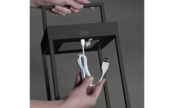 Portofino Ljuslykta Solcell + USB 30cm Svart IP54