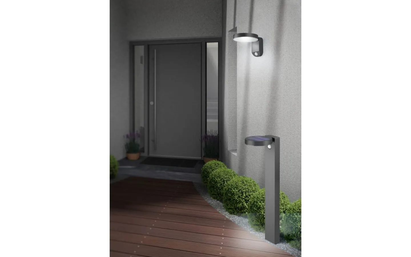 Solcellslampor Stig & Mark|Visa Alla Solcellslampor<Reality Posadas Solcellslampa 60cm antracit rörelsesensor IP44