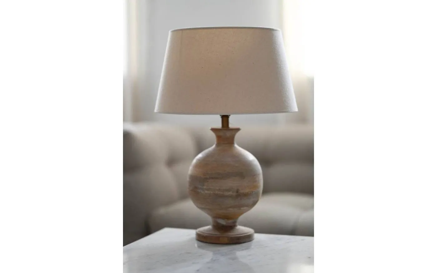 Positano Lampfot 36cm Vitbetsad