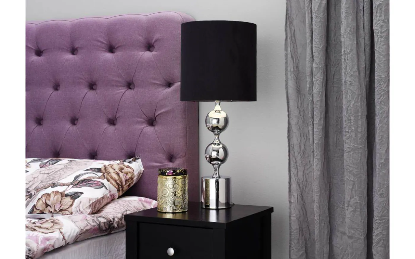 Prakt Bordslampa 60cm Krom/Svart