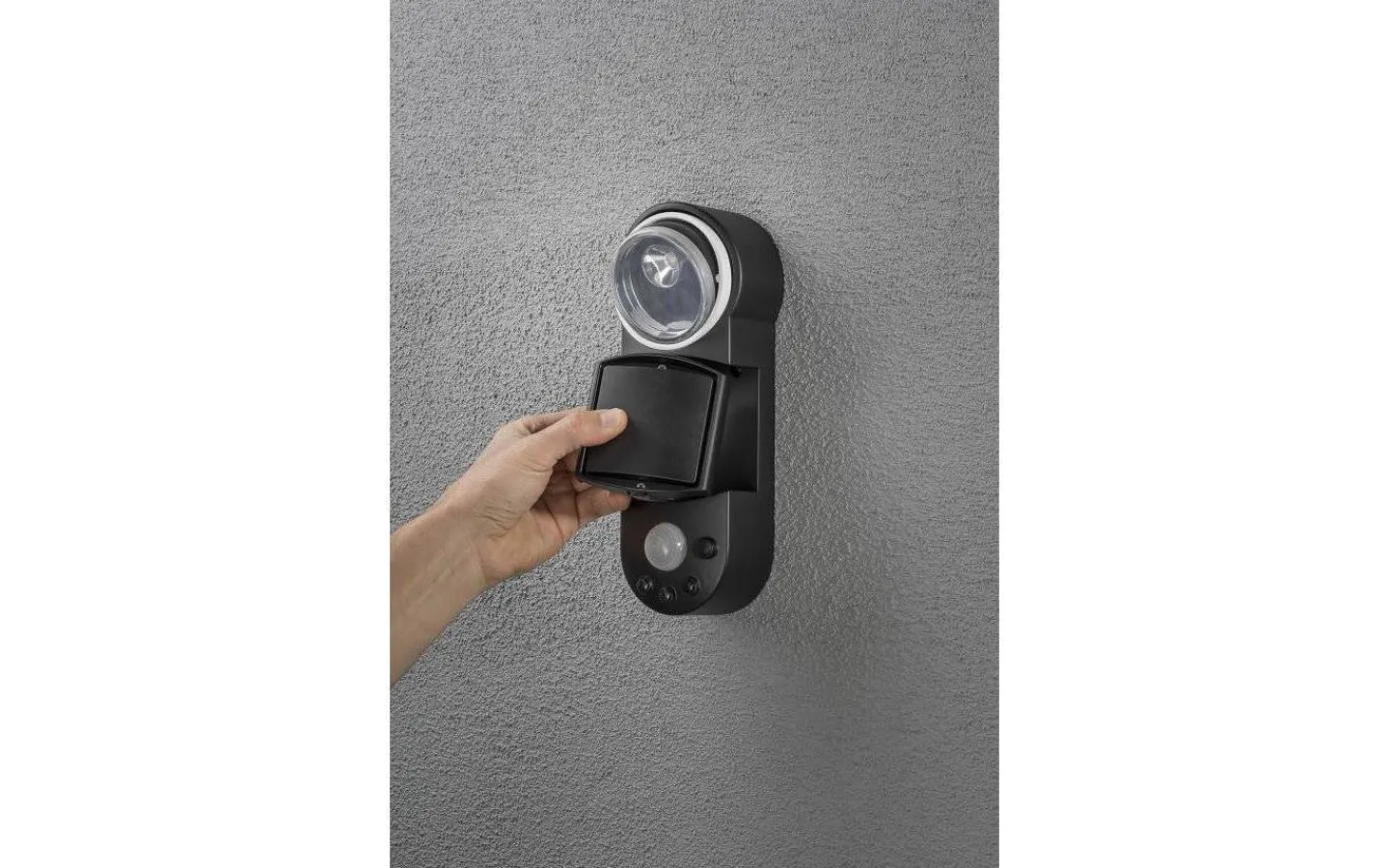 Led Strålkastare<Konstsmide Prato Batteridriven Vägglampa 1W LED Rörelsevakt Svart