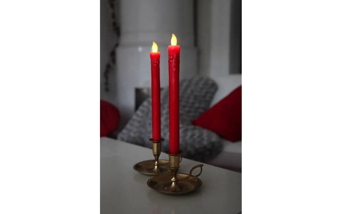 Presse Antikljus 2-pack 25cm Röd