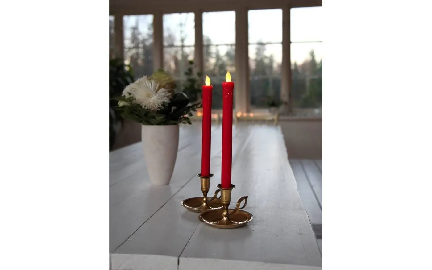 Presse Antikljus 2-pack 25cm Röd