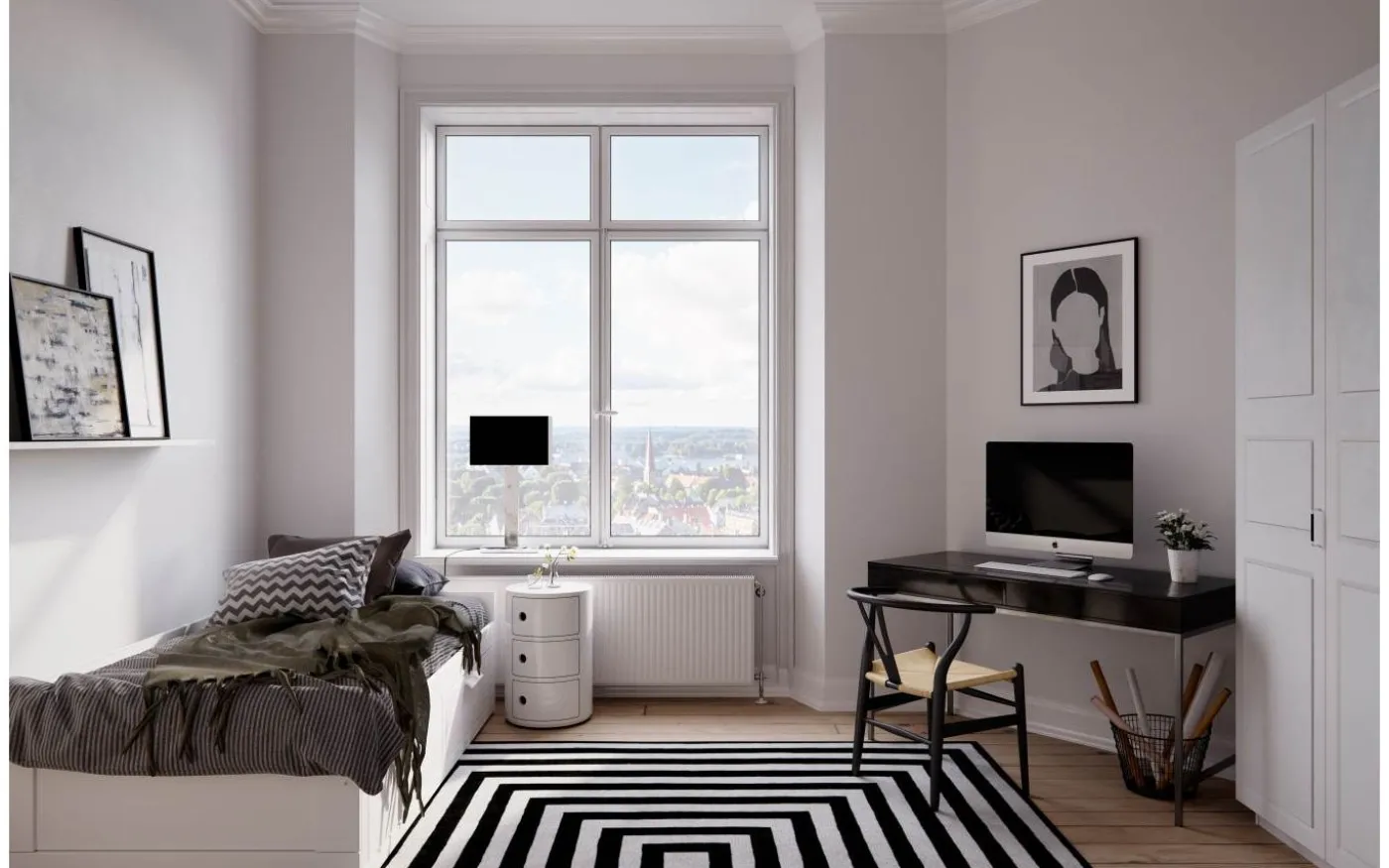 Prime Bordslampa 69cm Krom/Svart