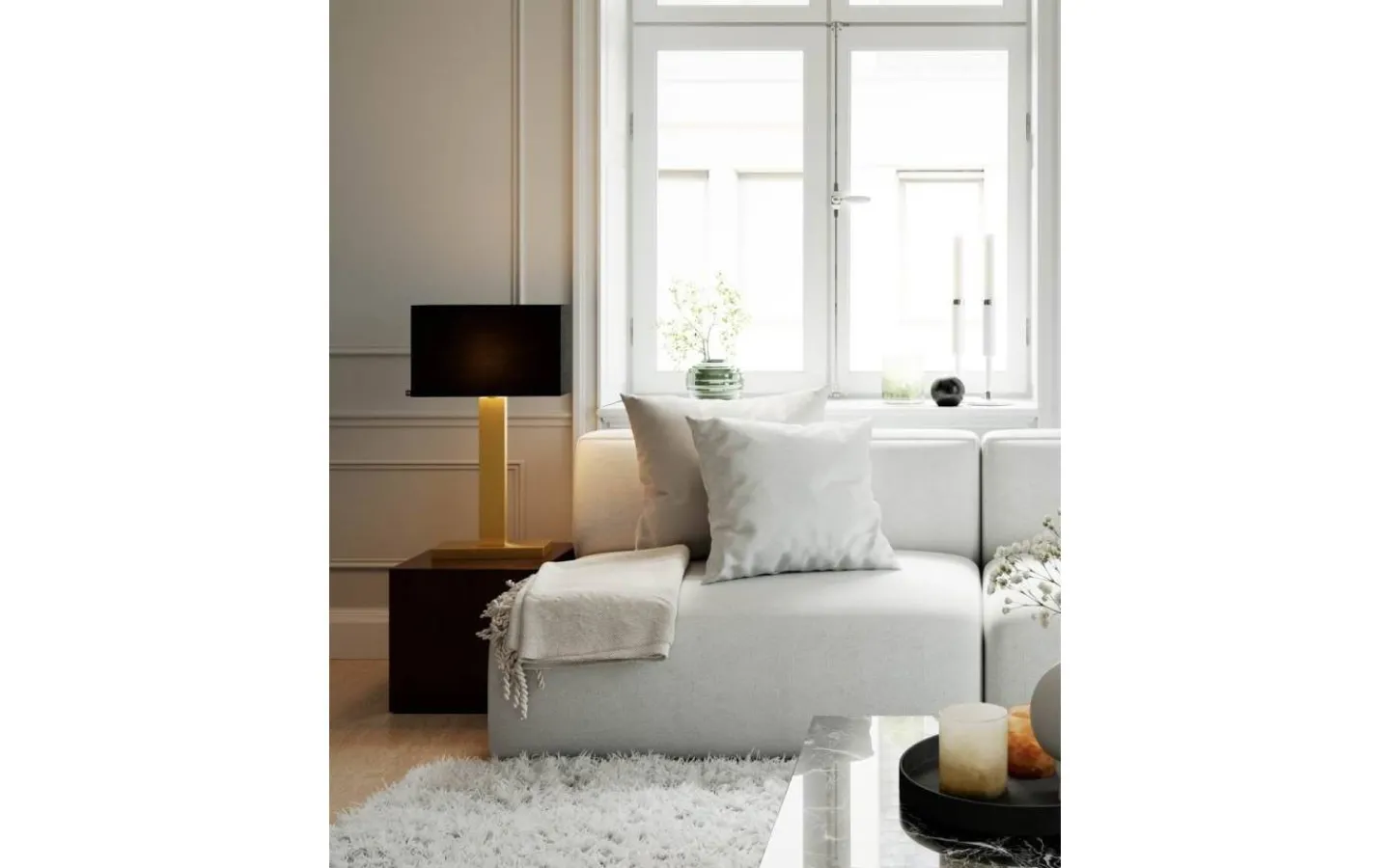 Vardagsrum|Sovrum<By Rydens Prime Bordslampa 69cm Mässing/Svart