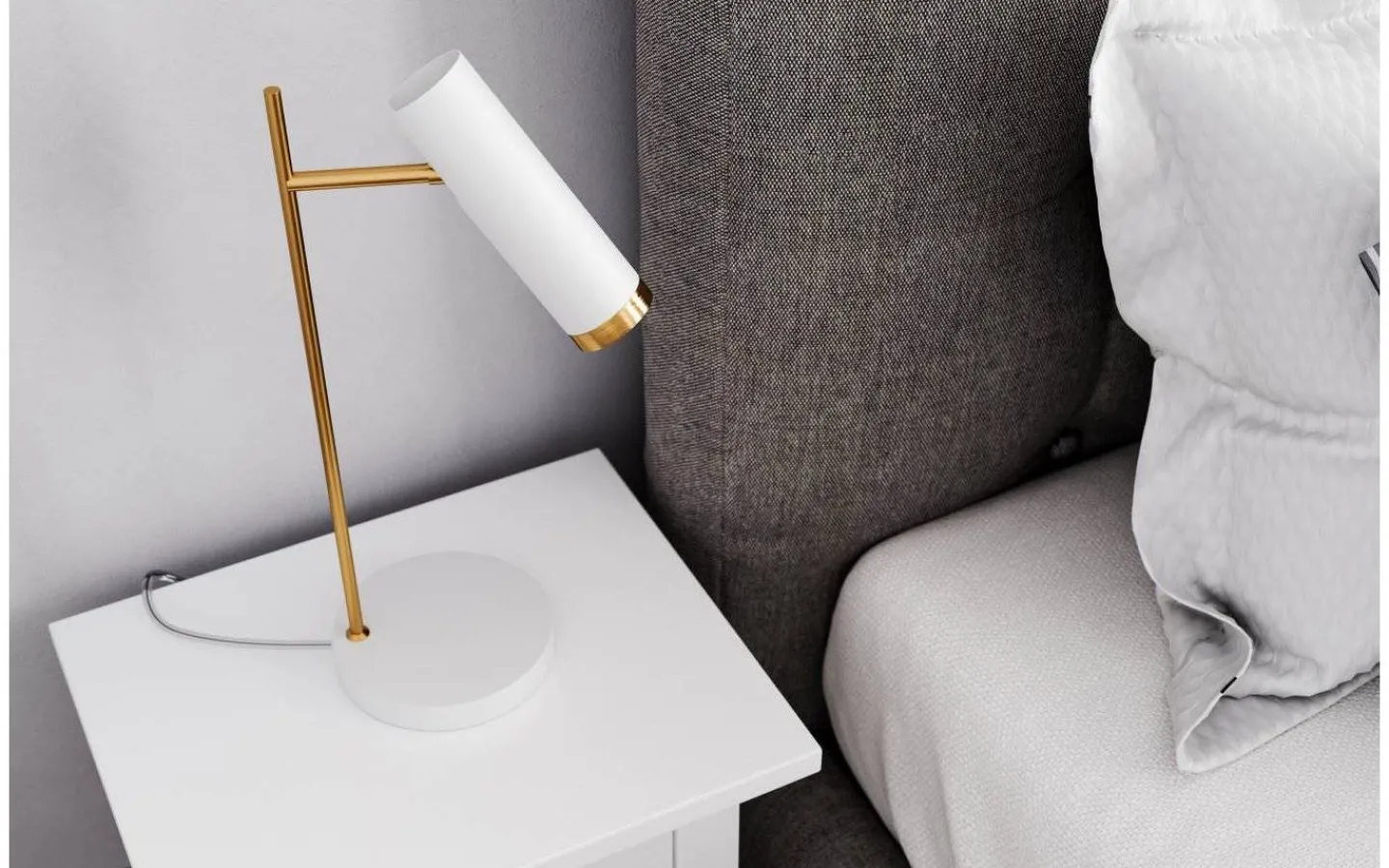 By Rydens Puls 1L Bordslampa 49cm Vit/Guld* Sovrum|Skrivbordslampor