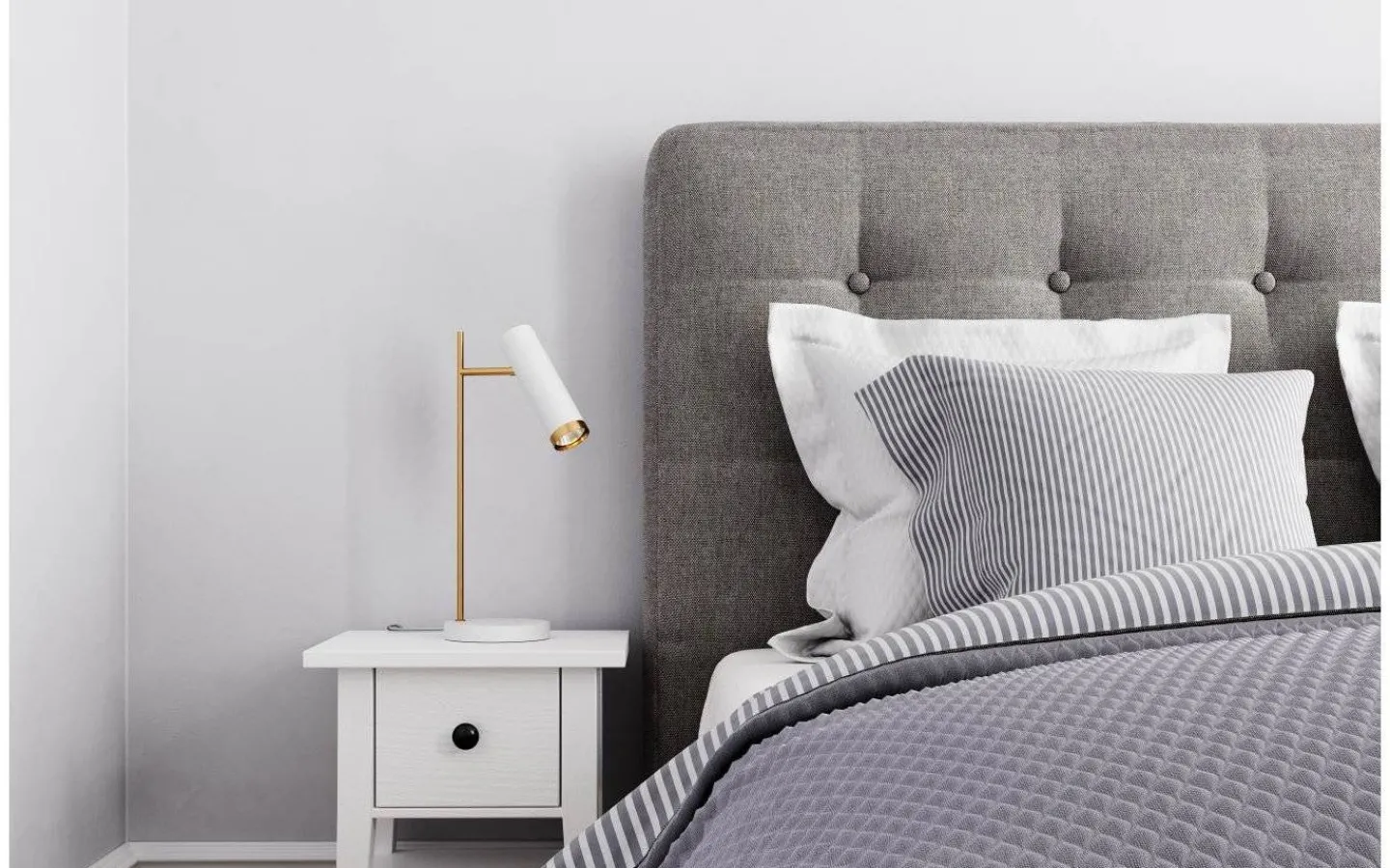 By Rydens Puls 1L Bordslampa 49cm Vit/Guld* Sovrum|Skrivbordslampor