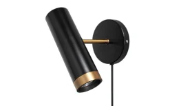 Sovrum|Läslampor<By Rydens Puls 1L Vägglampa Svart/Guld