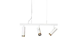 By Rydens Puls Taklampa 80cm 3L Vit/Mässing* Avlånga Taklampor