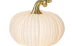 Inomhusdekorationer Batteri<Star Trading Pumpkin Bordsdekoration 15cm Vit