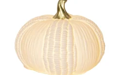 Inomhusdekorationer Batteri<Star Trading Pumpkin Bordsdekoration 12cm Vit