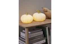 Inomhusdekorationer Batteri<Star Trading Pumpkin Bordsdekoration 12cm Vit
