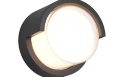 Vägglampor Utomhus<Reality Puno Vägglampa LED rund mattsvart IP54