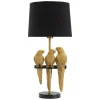 Mauro Ferretti Punto Bordslampa Papegojor 62,5cm Guld/Svart* Bordslampor