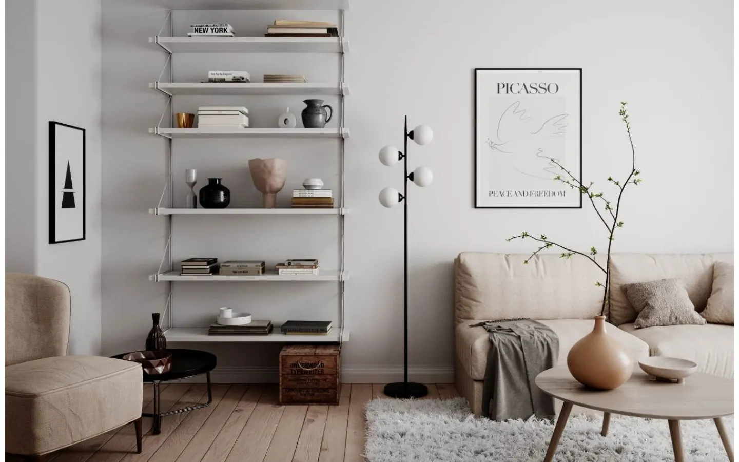 Golvlampor<By Rydens Punto Golvlampa 160cm Svart/Opal