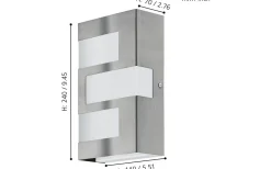 Vägglampor Utomhus<Eglo Ralora Fasadlampa LED 3000K 3x3,5W Rostfritt Stål IP44