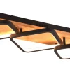 Trio Lighting Rama Plafond LED 3-delad mattsvart/trä* Plafonder