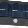 Ramos hybrid solcellsdriven Vägglampa LED mattsvart uppladdningsbar rörelse- och skymningssensor 4000K IP44