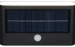 Ramos hybrid solcellsdriven Vägglampa LED mattsvart uppladdningsbar rörelse- och skymningssensor 4000K IP44